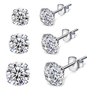 Sterling Silver Stud Earrings for Women Girls- 4